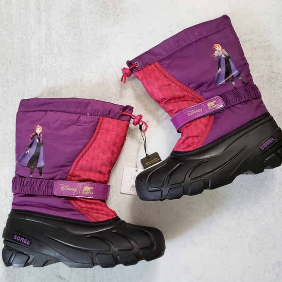 Sorel Disney x Girls Flurry Frozen 2 Winter Snow Boots SZ 6 - Picture 1 of 7